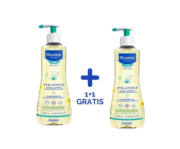 Mustela Stelatopia mliječno ulje za kupanje 500ml duo